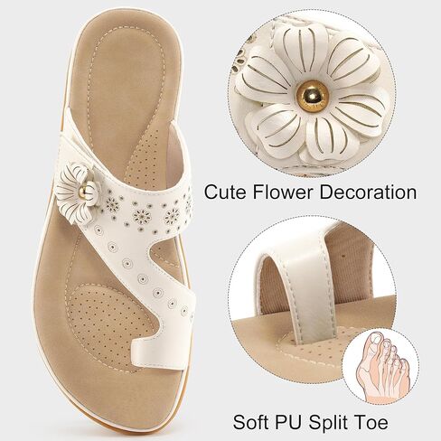 صندل الصيف للنساء 2025: شقق مريحة للمشي أحذية السيدات القابلة للتعديل للشاطئ في الهواء الطلق الشاطئ in Kuwait