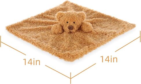 Apricot Lamb Velvet Bear Soft Loveys for Babies, Security Blanket for Baby Boy and Girl, 14x14 Inches for Infant and Toddlers in Saudi Arabia