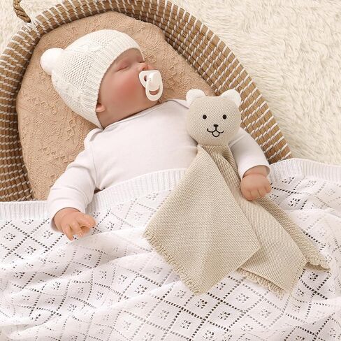 Lawkul Bunny Lovey Baby Blanket Soft Acudly Security Blanket Snuggle Computing for Newborns Toddler Boy Girl Camel 16x16in in Kuwait