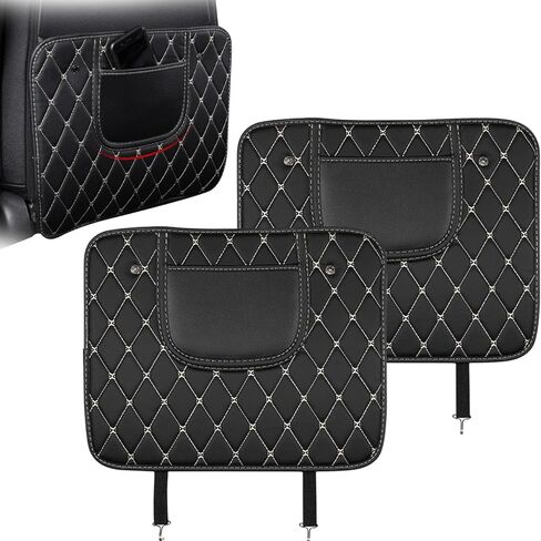 2 حزمة مقعد مقعد السيارة لوقت Mitsubishi Outlander 2010-2023 ، تغطية جلدية مضادة للركل مقاومة للماء تخزين واقي المقعد الخلفي من السهل التنظيف in Saudi Arabia