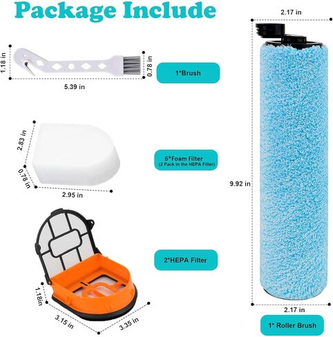 WD161 بديل أسطوانة ومرشح لسقف Shark Hydrovac Messmaster Wet Dry Cleaner WD161 ، AW261 ، WD261 ، WD160 ، WD260 ، 2 بكرات الفرش in Kuwait
