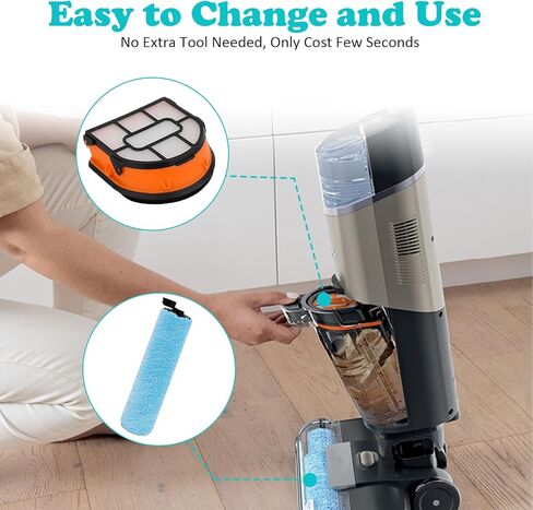 WD161 بديل أسطوانة ومرشح لسقف Shark Hydrovac Messmaster Wet Dry Cleaner WD161 ، AW261 ، WD261 ، WD160 ، WD260 ، 2 بكرات الفرش in Kuwait