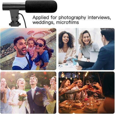 Universal Mini Shotgun Microphone for Smartphones, Camcorders, Camera Microphone for DSLR for YouTube, Vlogging, Live Stream, Tiktok & Filming with 3.5mm Plug Cable in Kuwait