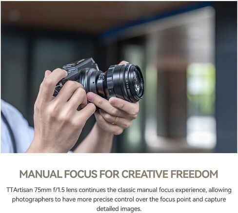 Ttartisan 75mm F1.5 Swirly Bokeh Full Frame Lens مع مرشح عدسة 58 مم F1.5 فتحة كبيرة متوافقة مع عدسة M42 Mount Camera in Saudi Arabia