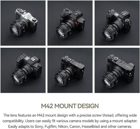 Ttartisan 75mm F1.5 Swirly Bokeh Full Frame Lens مع مرشح عدسة 58 مم F1.5 فتحة كبيرة متوافقة مع عدسة M42 Mount Camera in Saudi Arabia