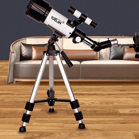 تلسكوب للأطفال للبالغين المبتدئين في علم الفلك 70 ملم فتحة 300 ملم جبل تلسكوب الانكسار 1.5x انتصاب العدسة 3x بارلو العدسة in Kuwait