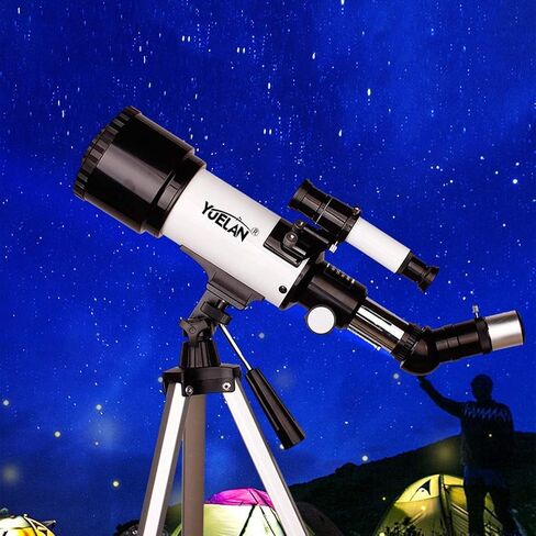 تلسكوب للأطفال للبالغين المبتدئين في علم الفلك 70 ملم فتحة 300 ملم جبل تلسكوب الانكسار 1.5x انتصاب العدسة 3x بارلو العدسة in Kuwait