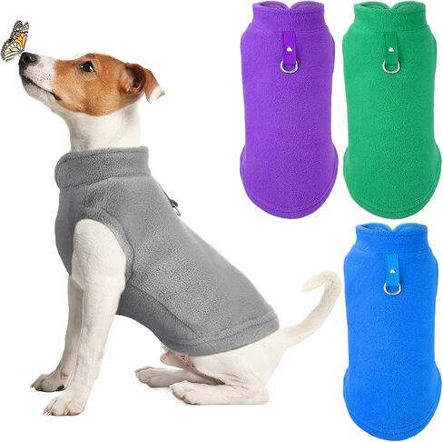 Satinior 4 Pcs Stretch Fleece Dog Sweater, M, Purple, Blue, Rose, Red in Kuwait