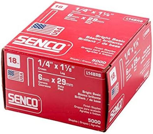 Senco L14BRB 18 Gauge by 1/4-inch Crown by 1-1/8-inch Length Bright Basic Staples (5,000 per box) in Saudi Arabia