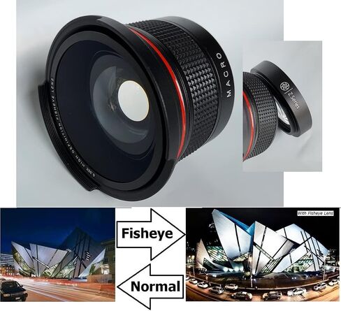 عدسة Super Wide Hi Def Fisheye لـ Panasonic Lumix S9 DC-S9 (متوافقة مع 62 مم) in Kuwait