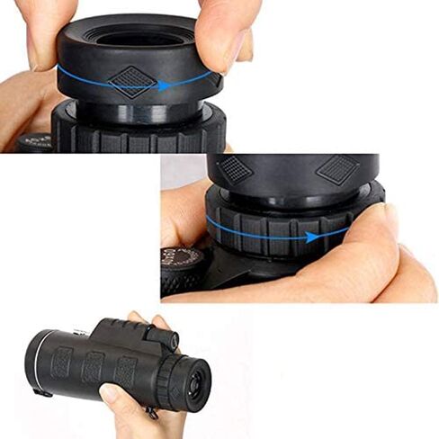 40 × 60 تلسكوب أحادي التكبير مع غطاء الغبار لمراقبة الطيور والصيد والتخييم - ترايبود الهاتف الذكي ومقطع in Kuwait