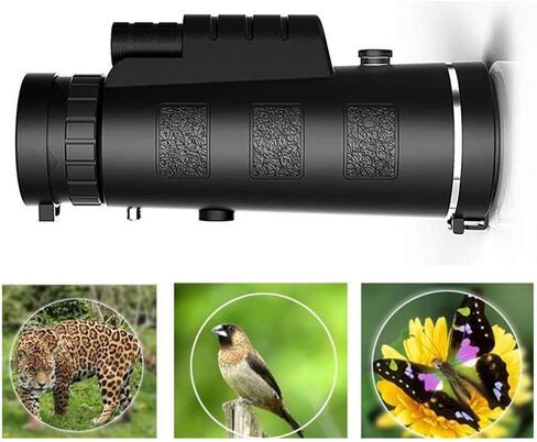 40 × 60 تلسكوب أحادي التكبير مع غطاء الغبار لمراقبة الطيور والصيد والتخييم - ترايبود الهاتف الذكي ومقطع in Kuwait