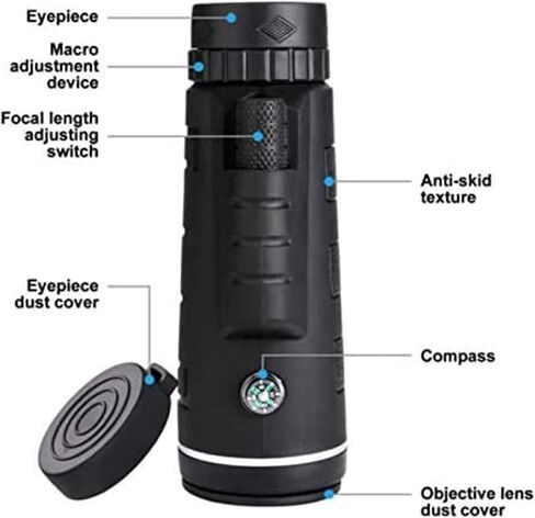 Monocular Telescope 40X60 HD High Performance Monocular with Tripod Clip Compass for Bird Watching Walking in Saudi Arabia