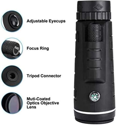 Monocular Telescope 40X60 HD High Performance Monocular with Tripod Clip Compass for Bird Watching Walking in Saudi Arabia