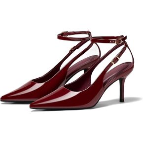 Coutgo Womens Slingback High Cheels مغلق مضخات إصبع القدم مضخات كاحل حزام حذاء in Kuwait