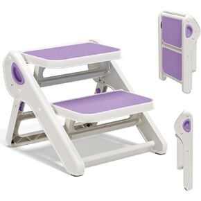 MoreFeel Foldable Toddler Step Stool for Bathroom Sink - 2-Step Kids Stool for Potty Training, Kitchen Counter & Bedroom, Sturdy Non-Slip Child Safety Stool Helper in Saudi Arabia