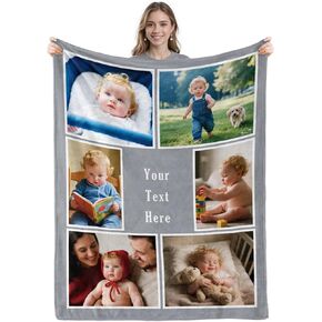 Ship Next Day,Custom Blanket with Photo Text Personalized Baby Blankets for Girls Boys Customized Christmas Birthday Gifts for Baby Shower Newborns Kids in Saudi Arabia