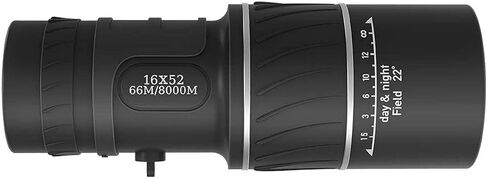 تلسكوب أحادي العين عالي الوضوح للتخييم في الهواء الطلق - تلسكوب يوم 16x52 HD Optic مع التركيز المزدوج ، نطاق مشاهدة 66 م/8000 متر in Saudi Arabia