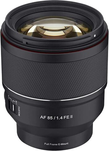Samyang 85mm F1.4 AF Series II Full Frame Telephoto Auto Focus Lens for Sony E (Syio85Se2-E) ، Black (متجدد) in Kuwait