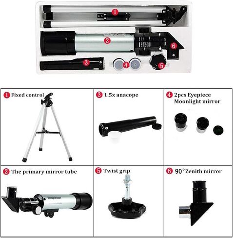 Telescope for Kids Adults Telescope for Astronomy with Tripod Outdoor Monocular Astronomical Refractor Telescope Good Partner to View Moon Planet Landscape for Watching Stars in Kuwait