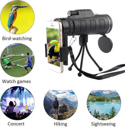 Monocular Telescope 40x60 ED Glass Monocular Ultra HD Multi Coated Waterproof BAK4 Prism for Wildlife Bird Watching Hunting Camping Travelling Wildlife Scenery for Adult Bird Watching Outd in Saudi Arabia