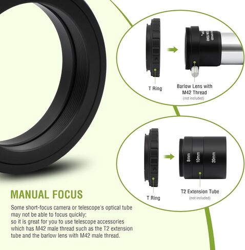 Alstar T Ring Adapter for Pentax SLR/DSLR Cameras - Bundle with - 2" Extention Tube Camera Adapter in Saudi Arabia