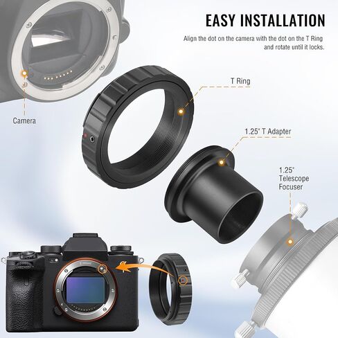 محول صور تلسكوب ألستار لـ Minolta AF و Sony A Mount DSLR - حزمة مع - 1.25 بوصة مرآة تصوير الفلك in Saudi Arabia