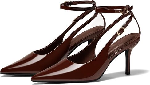 Coutgo Womens Slingback High Cheels مغلق مضخات إصبع القدم مضخات كاحل حزام حذاء in Kuwait