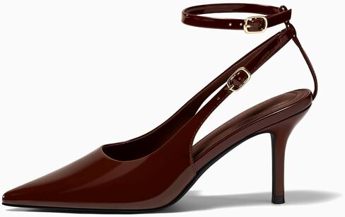 Coutgo Womens Slingback High Cheels مغلق مضخات إصبع القدم مضخات كاحل حزام حذاء in Kuwait