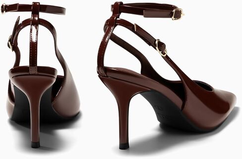 Coutgo Womens Slingback High Cheels مغلق مضخات إصبع القدم مضخات كاحل حزام حذاء in Kuwait