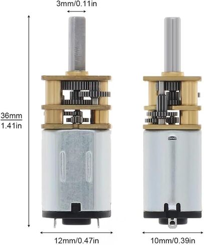 N20 DC Motors 3V Metal Gear Electronic Starter Gear Wheel DC Motors 30/50/60/100/300/500/1500RPM Gear Wheel Gear Electronic Starter(100 RPM) in Saudi Arabia