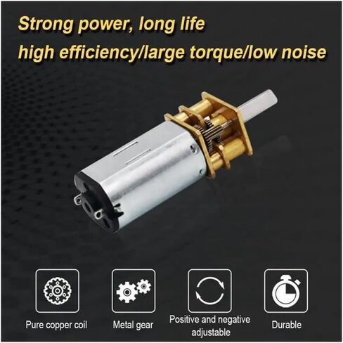 N20 DC Motors 3V Metal Gear Electronic Starter Gear Wheel DC Motors 30/50/60/100/300/500/1500RPM Gear Wheel Gear Electronic Starter(100 RPM) in Saudi Arabia