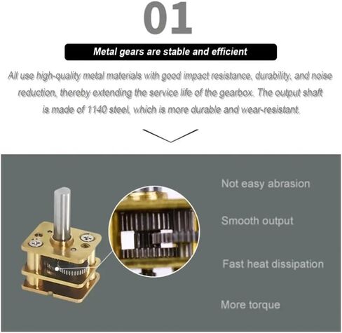 N20 DC Motors 3V Metal Gear Electronic Starter Gear Wheel DC Motors 30/50/60/100/300/500/1500RPM Gear Wheel Gear Electronic Starter(100 RPM) in Saudi Arabia