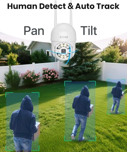 Zosi 8ch 2K WIFI WIFI Home Security Camera System ، 4 × C289 3MP 2K PAN/TILT WIFI كاميرا خارجية ، تتبع تلقائي ، رؤية ليلية ملونة ، الكشف البشري منظمة العفو الدولية ، إنذار صفارات الإنذار الأضواء ، الصوت في اتجاهين ، 500 جيجابايت HDD in Saudi Arabia
