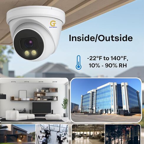 -IP Security Camera System Dome 4K- Ultra HD 8MP PoE IP Camera – Full-Color Night Vision, High Resolution Monitor 3840 x 2160 - Facial Recognition Software - Human/Vehicle Detection in Saudi Arabia