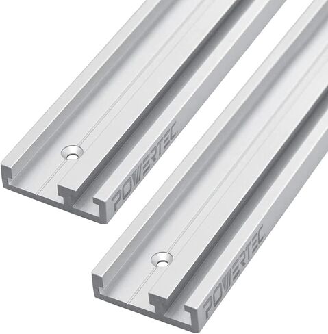 POWERTEC 71359-P2 Aluminum Combo T-Track Miter Track for Woodworking | 32" Dual Tracks Rail Aluminum Grey | 2 PK in Saudi Arabia