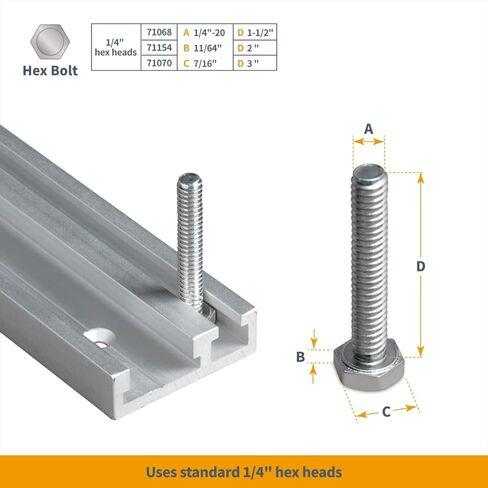 POWERTEC 71359-P2 Aluminum Combo T-Track Miter Track for Woodworking | 32" Dual Tracks Rail Aluminum Grey | 2 PK in Saudi Arabia