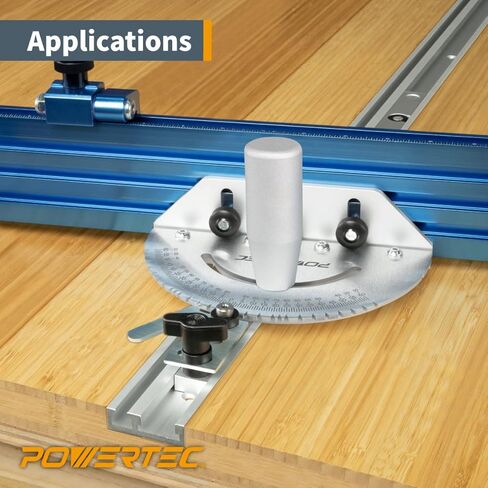 POWERTEC 71359-P2 Aluminum Combo T-Track Miter Track for Woodworking | 32" Dual Tracks Rail Aluminum Grey | 2 PK in Saudi Arabia