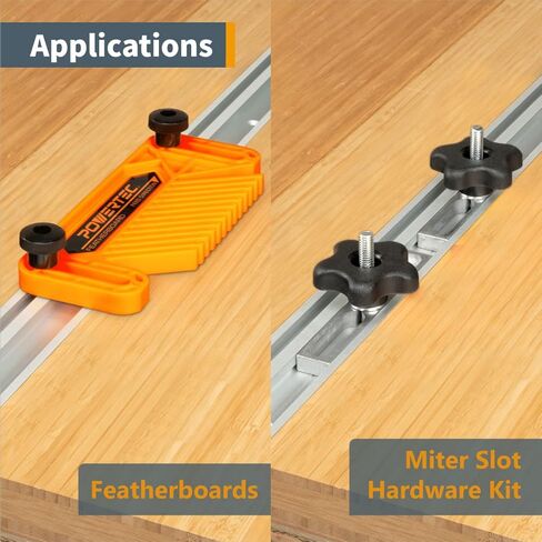 POWERTEC 71359-P2 Aluminum Combo T-Track Miter Track for Woodworking | 32" Dual Tracks Rail Aluminum Grey | 2 PK in Saudi Arabia