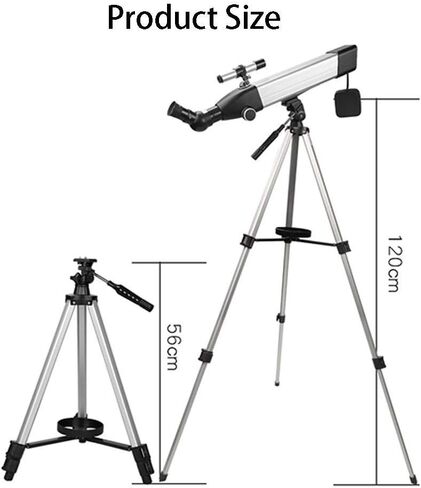 تلسكوب الأطفال للبالغين المبتدئين في علم الفلك 60 مم من التلسكوبات الانكسار مع جنة ترايبود قابلة للتعديل وظيفة بوصلة الأرض (اللون: حزمة) (حزمة) in Kuwait