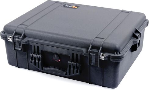 Pelican 1600 Case by Colorcase - Black - Size Size Case Waterproof مع نظام مقسم Trekpak ورغوة الغطاء المعقدة - المقبض الأسود والمزالج in Kuwait