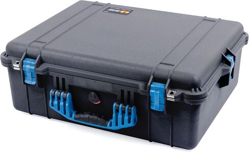 Pelican 1600 Case by Colorcase - Black - Size Size Case Waterproof مع نظام مقسم Trekpak ورغوة الغطاء المعقدة - المقبض الأسود والمزالج in Kuwait