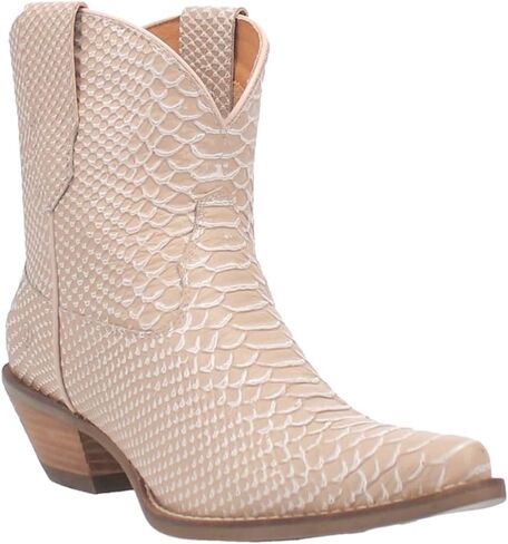 Dingo Womens Sorta Sweet Print Snip Toe سحب على أحذية غير رسمية الكاحل Mid Cheel 2-3 " - Beige in Saudi Arabia