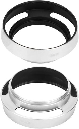 Lens Hood Metal Lens Hood Camera Lens Hood 46mm Lens Hood 2pcs Aluminium Alloy Hollow Out Lens Hood 46 Mm for Camera Silver in Saudi Arabia