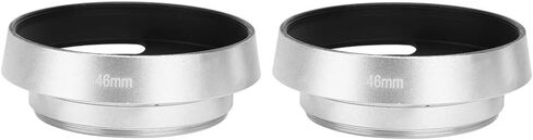 Lens Hood Metal Lens Hood Camera Lens Hood 46mm Lens Hood 2pcs Aluminium Alloy Hollow Out Lens Hood 46 Mm for Camera Silver in Saudi Arabia