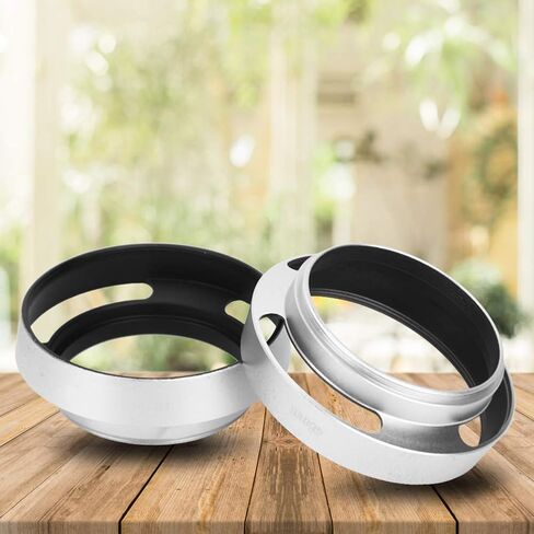 Lens Hood Metal Lens Hood Camera Lens Hood 46mm Lens Hood 2pcs Aluminium Alloy Hollow Out Lens Hood 46 Mm for Camera Silver in Saudi Arabia