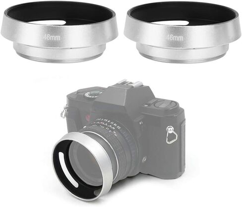 Lens Hood Metal Lens Hood Camera Lens Hood 46mm Lens Hood 2pcs Aluminium Alloy Hollow Out Lens Hood 46 Mm for Camera Silver in Saudi Arabia