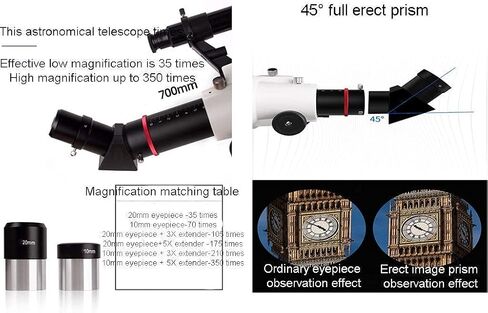 Professional Getting Started Travel Outdoor Telescope telescopes for Adults and Kids Astronomy Telescopes 700mm Focal Length Refractor with 10mm /20mm Eyepiece Tripod and Smartphone Holder in Saudi Arabia