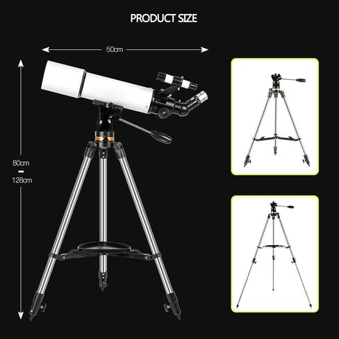 Telescopes for Adults 80mm Aperture and 500mm Mount Focal Length Professional Astronomy Refractor Telescope Fully Multi-Coated Optics - with Carry Bag Phone Adapter and Finder Scope in Saudi Arabia