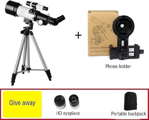 تلسكوب 50-100 مم جبل تلسكوب فلكي الفلكي للأطفال المبتدئين Travel Telescope مع حقيبة تحمل ترايبود وعدسة عالية الدقة (اللون: الحزمة ب) (الحزمة ج) in Kuwait